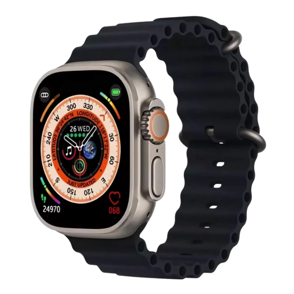 Smartwatch Ultra Pro con 2 correas (Negro + Blanco)